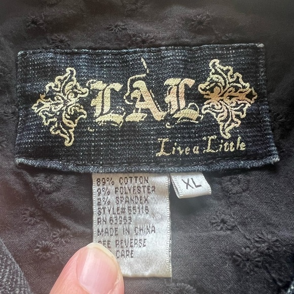 LAL Live A Little Stretch Denim Jean Jacket Women's Size XL Snap Buttons🔥🔥 (C1) - Picture 4 of 5